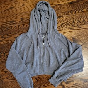 Hollister Dark Heather Gray Zip-Up Hoodie